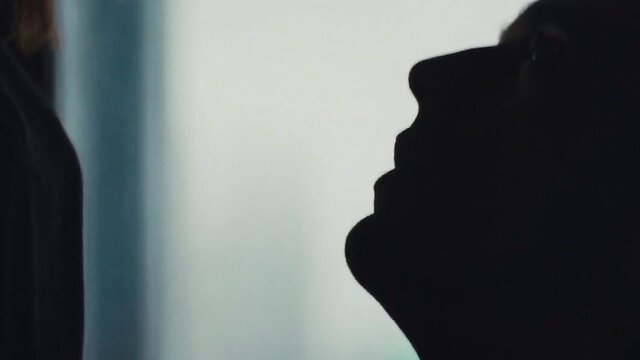 Julianne Moore sexy silhouette profile lips in Sharper 2023