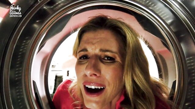 Blonde MILF Cory Chase screaming in washing machine POV butt to vagina