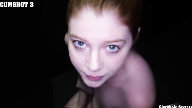 Ellie Murphy redhead closeup face cumshot gloryhole gloryhole secrets