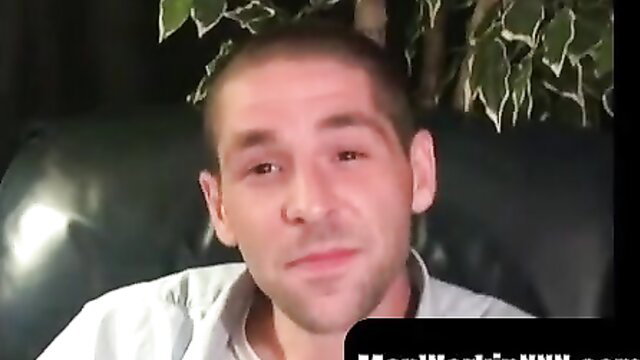 Amateur guy with buzzcut displays unshaved cock in talk and jerks off