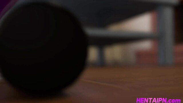 3D Futanari MILF home alone self suck closeup