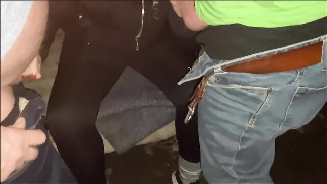 Danish slut wild public dogging gangbang with multiple men