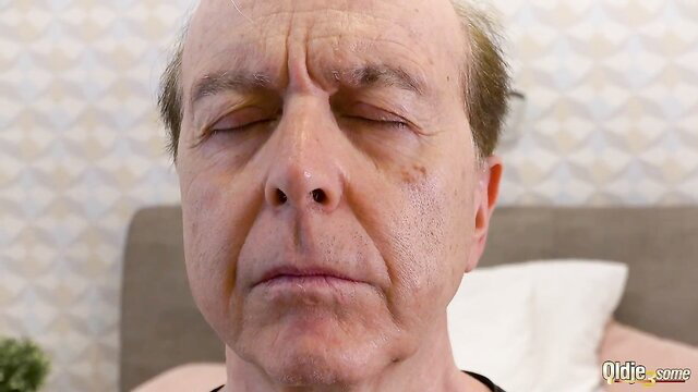 Closeup of mature man's hypnotic face in oldje sex video thumbnail