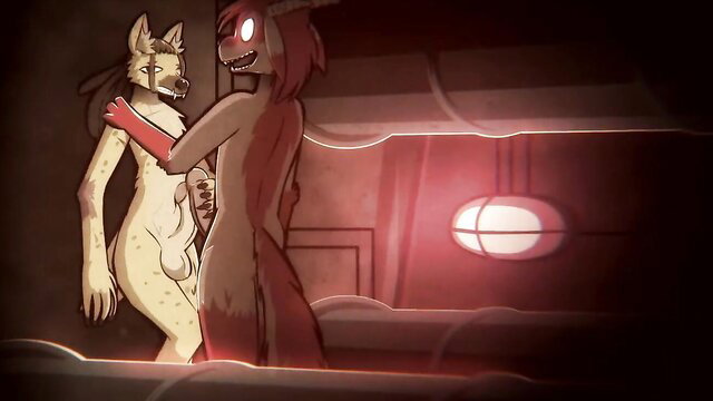 Furry hyena couple fever dream fuck in sci-fi ship, explicit anthro sex