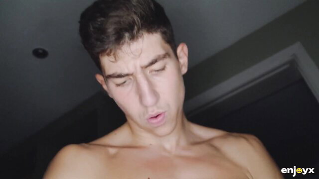 Mary Rock closeup of handsome young man's aroused face in sex addiction scene