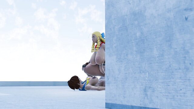 Karin and Sakura huge tits blondes nude outdoor lesbian pose