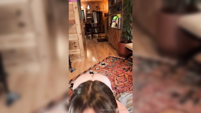 Sara Underwood nude on floor in cozy cabin POV thumbnail