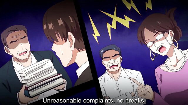 Hentai office workers yelling unreasonable complaints no breaks