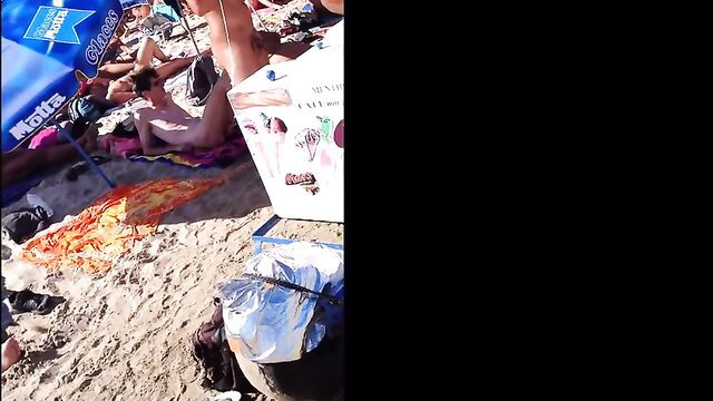 Couple having sex on the beach