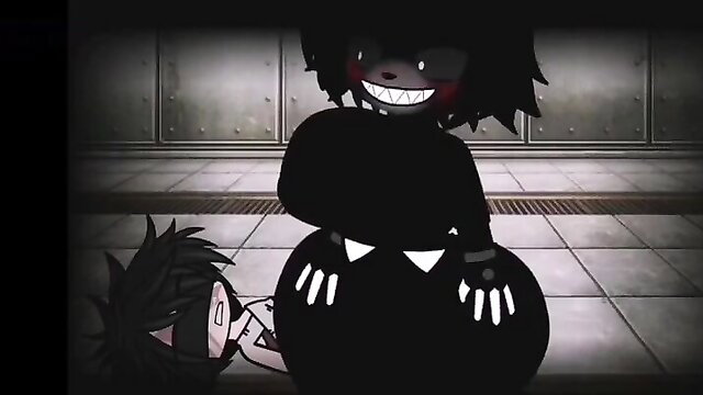 Gacha hentai girl with huge ass grinds on small boy in freaky pose