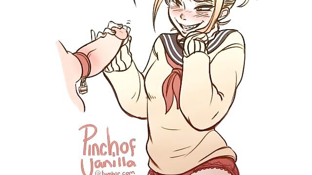 Toga Himiko hentai handjob in sailor uniform, smiling ecstatically