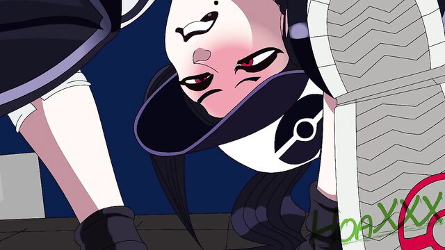 Anime lesbian facesitting ass worship, huge soles on ecstatic face