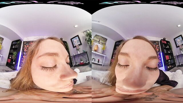 Petite redhead closeup POV face with cum on nose lips mesmerizing heat