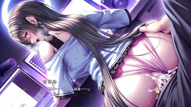 Sayumi Koubari bent over desk in lingerie, creampie dripping from pussy in JAV scene