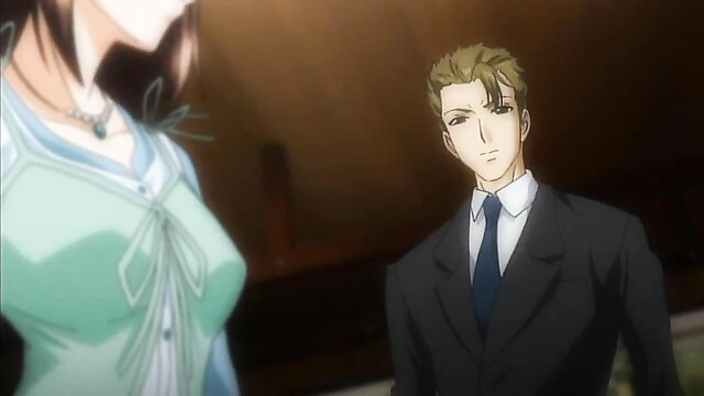 Asian JAV couple in suits, cleavage tease, office seduction Ep.2