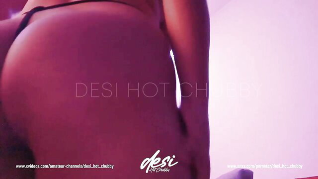 Desi hot chubby Indian babe in lingerie teasing big ass