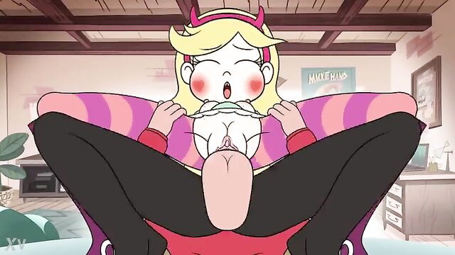 Blonde Star Butterfly rides cock reverse cowgirl in Star vs. Forces of Evil porn