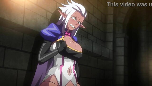 Vaygren elf with massive tits grabs cleavage in sexy mage outfit