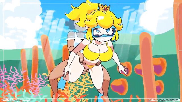 Princess Peach bikini hentai fuck on big dick adventure