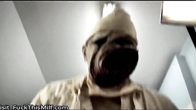 Horror dentist in creepy mask with gaping mouth, terrifying adult fetish thumbnail
