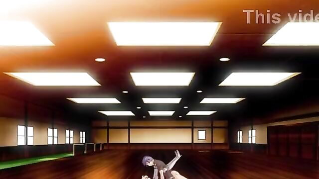 Anime girl with purple hair in dramatic pose, Yuri taste love JAV thumbnail