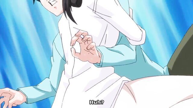 Horny anime sister in lab coat groped by man in JAV hentai