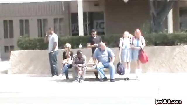 Tracey Sweet in crowded bus chikan grope scene with men