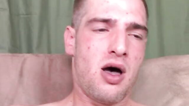 Str8 dude with 10in cock tries gay sex first time, closeup moan