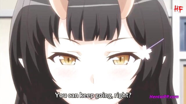 Horny JAV teacher with horns and bangs asks 'You can keep going, right?' seductive closeup