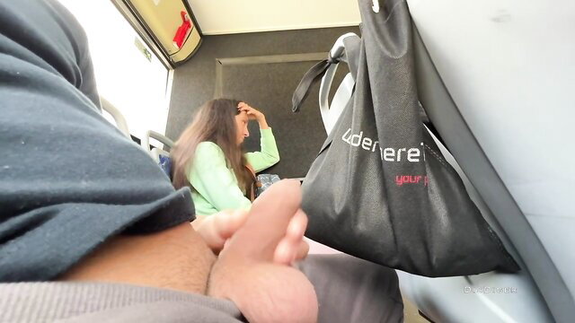 Katty West exposes dick to stranger on crowded public bus
