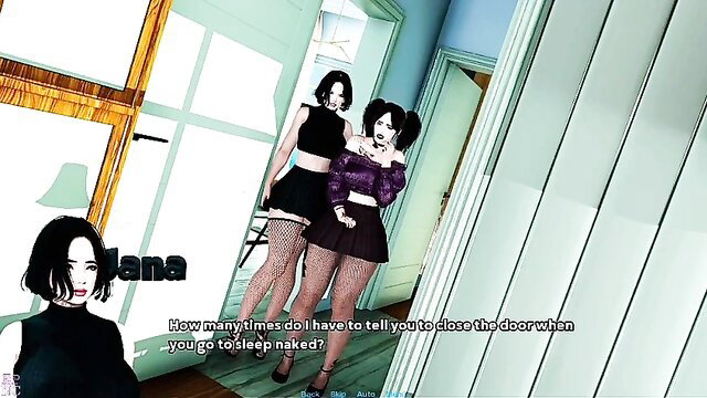 Asian stepsister Lana nags you to close door while sleeping naked