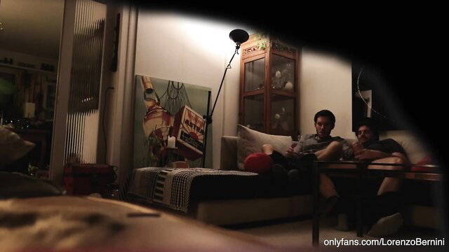 Gay grandson caught by grandpa with boyfriend on couch amateur sex