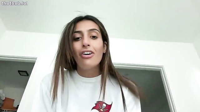 Camiliakxoxo sexy smile in Buccaneers hoodie, JOI squirt tease