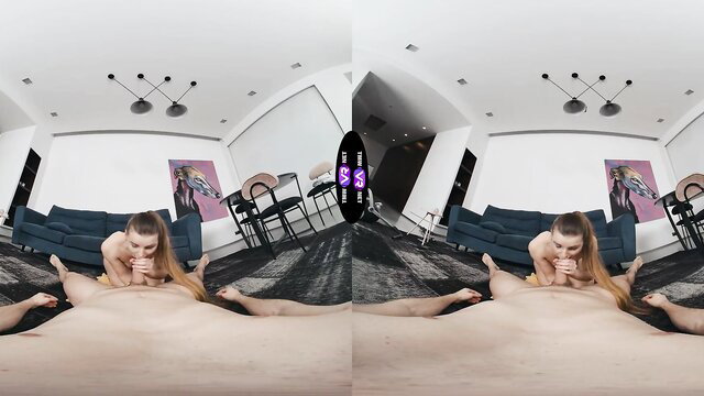 Arina Shy spreads legs wide showing sexy trimmed pussy closeup