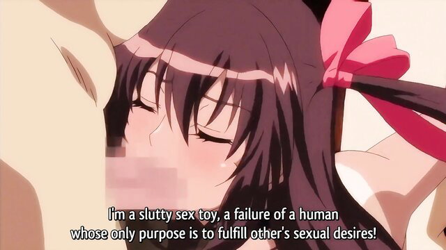 Anime hentai girl Yukikaze as slutty sex toy in face-fuck orgy