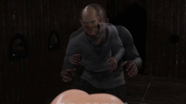 Bald man double glory hole blowjob frenzy in dark cuckold heat