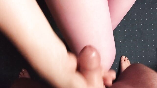 Amateur woman POV handjob on thick cock closeup