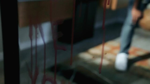 Kissa Sins in bloody horror scene with intense dark passion