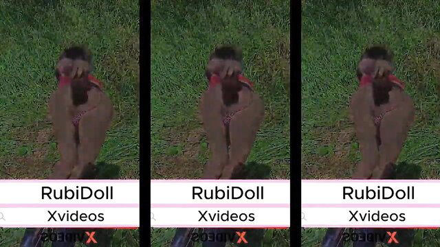 RubiDoll public outdoor flashing big tits nude tease HD