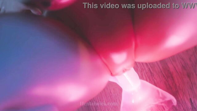 Tender anime girl stretched by twin dildos in hentai CG sex animation