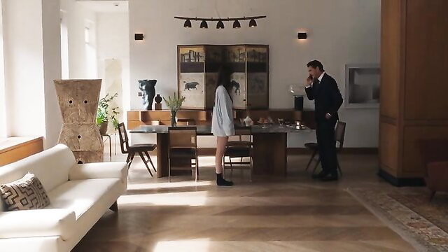 Dakota Johnson sexy in white dress, nude tits tease, Materialists 2025