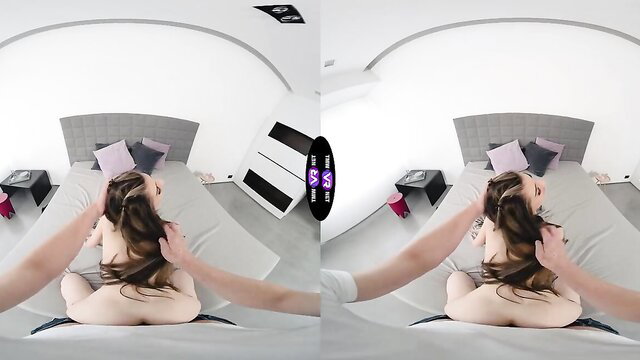 Nicole Sweet rides cock reverse cowgirl POV on bed