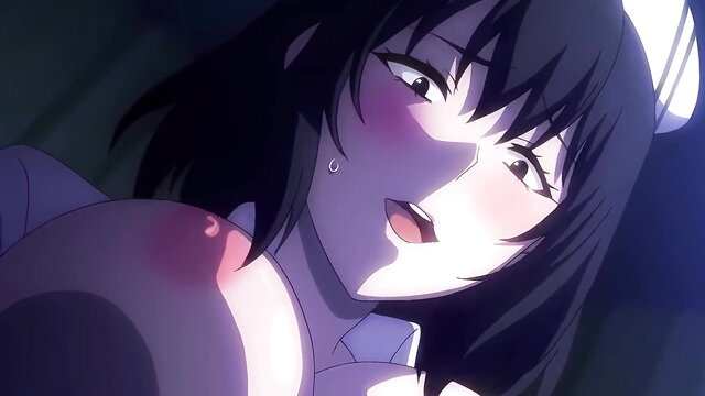 Japanese hentai girl with black hair in lewd nurse uniform closeup