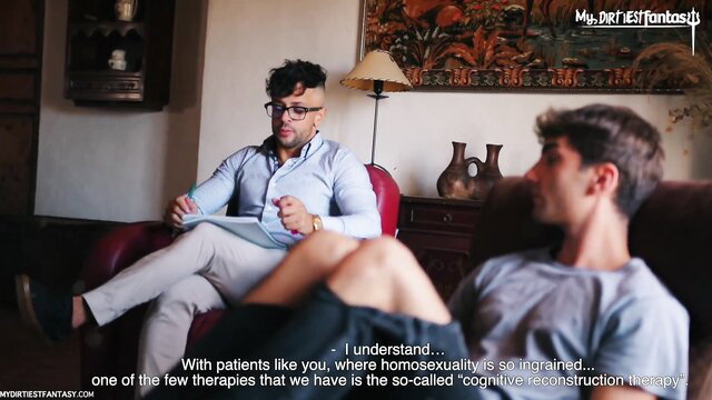 Therapist discussing with patient about sexual orientation
