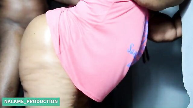 NACKME_PRODUCTION huge ebony BBW thick ass in pink top doggy style fuck