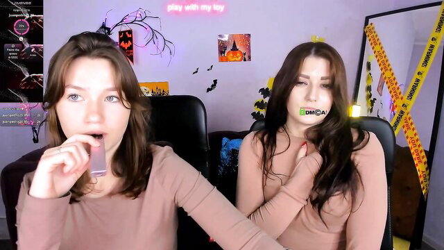 Angel Void & friend lesbian cam show, sucking toy big boobs Chaturbate