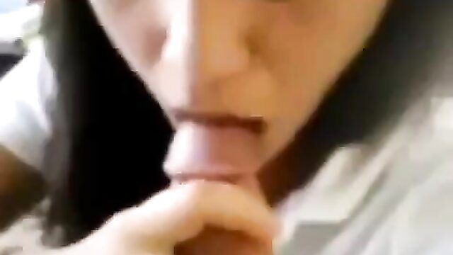 Pretty Pinay hot student sucking cock closeup