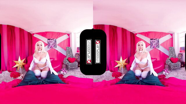 Victoria Summers in 3MA4 Fr05t XXX parody, lingerie on pink bed