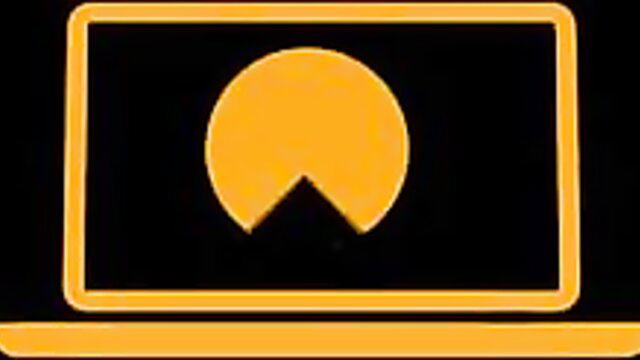 Pac-Man laptop screen adult video preview thumbnail