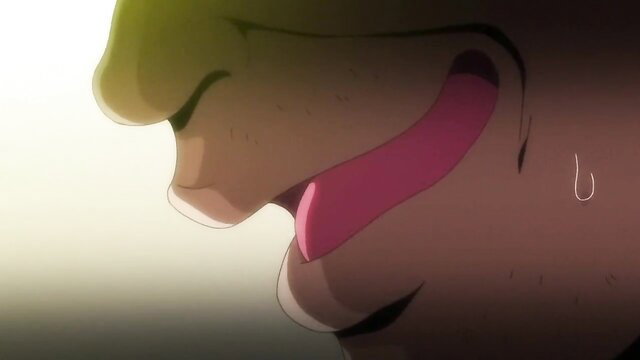 Chii-chan anime hentai girl with long pink tongue out, ahegao face closeup